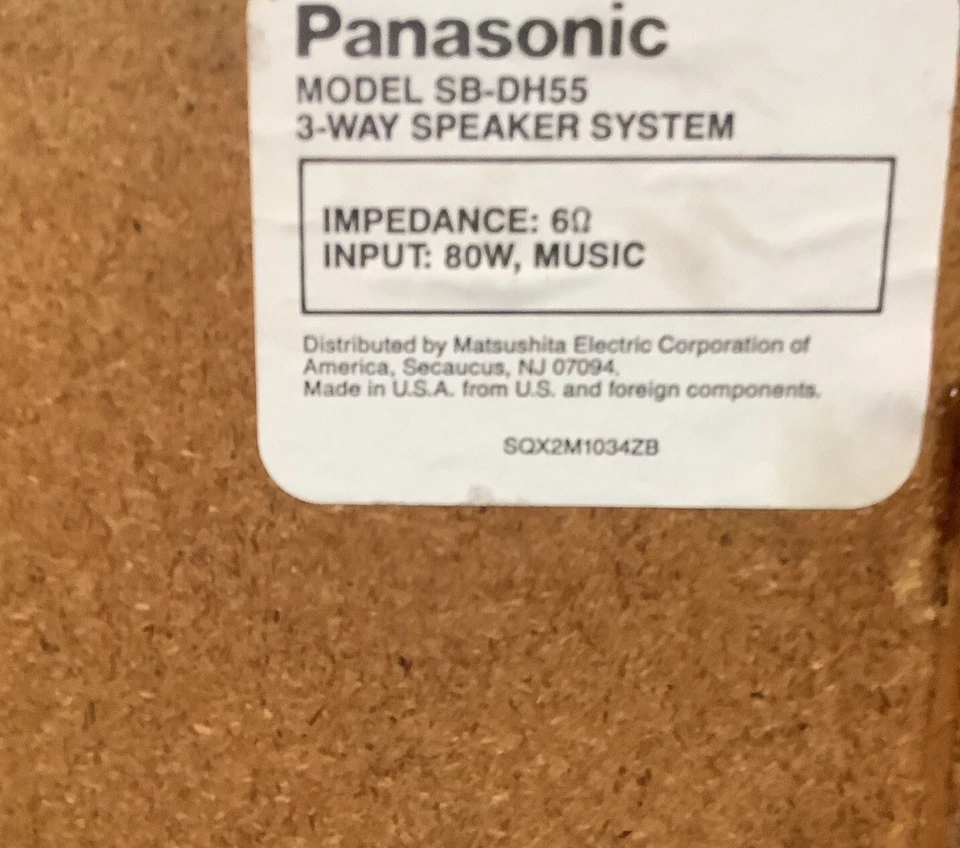Sistema de altavoces de 3 vías Panasonic pares de 2 (modelo: SB-DH55) 80 W, música, negro Foto 3 de 4