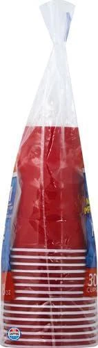 Fuertes tazas de plástico desechables para fiestas, rojas, 18 onzas, 30 unidades Foto 4 de 4