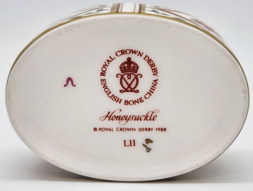 Royal Crown Derby Honeysuckle Oval Pill Trinket Box 7cm VTG 1989 England - Bild 12 von 19
