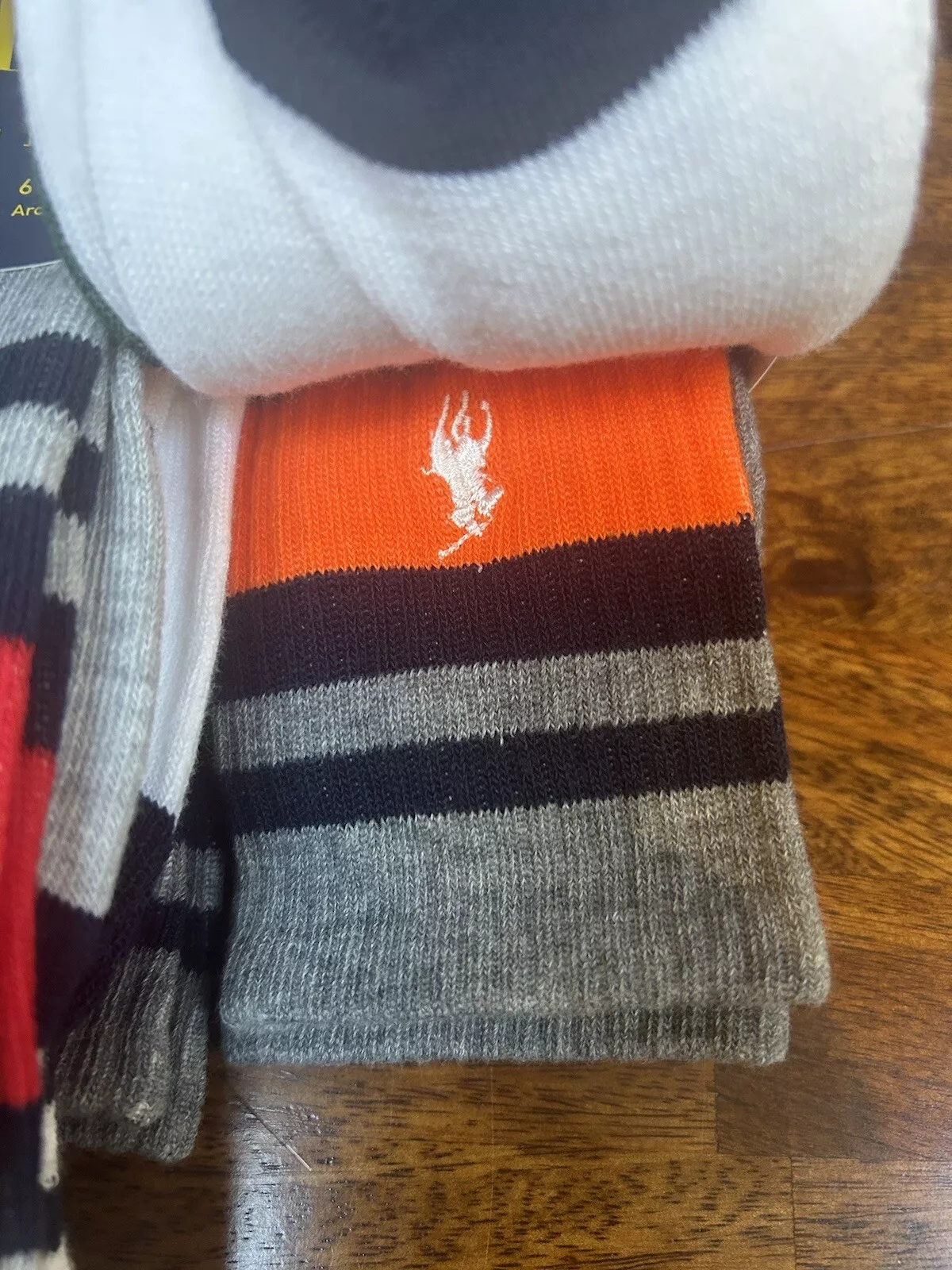 POLO RALPH LAUREN pack de 6 chaussettes colorées pour hommes 6 12 jaune orange rouge bleu