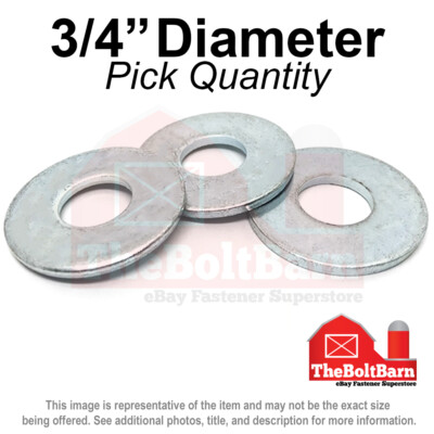 3/4'' USS Flat Washers Low Carbon Steel Zinc Plated (Pick Quantity)