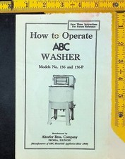 Vintage - How to Operate ABC Washer Models 15...