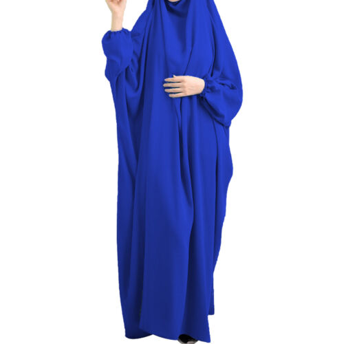 Overhead.Muslim Women Prayer Dress One Piece Abaya Khimar Burqa Kaftan Islamic