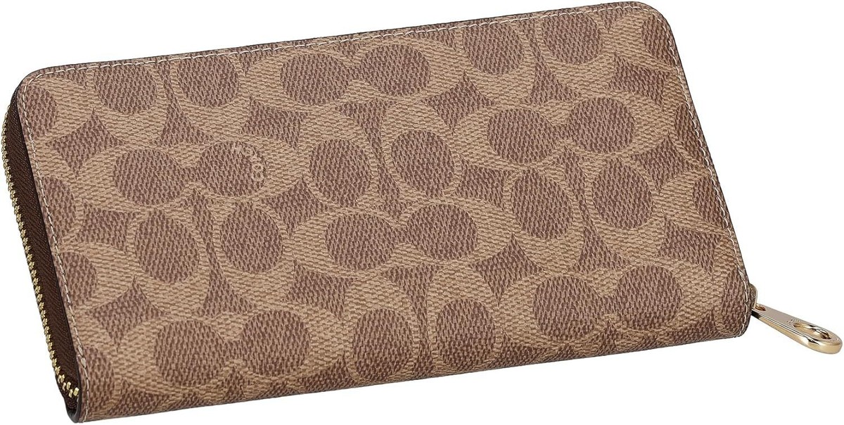 COACH ラウンド長財布 CW778 IMXHE TAN/BROWN Coach Coach Long Zip Around Wallet Signature Canvas CW778