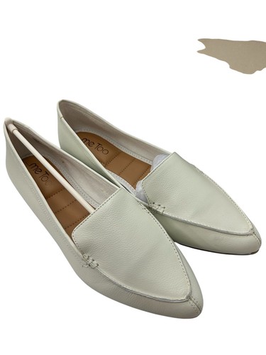 Me Too Audra1 Womens Cream White Tumbled Calf Leather Loafers Size 8W NWB - Picture 4 of 8