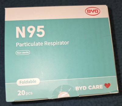 BYD CARE N95 Particulate Respirator face mask individually wrapped 20 ct per BOX