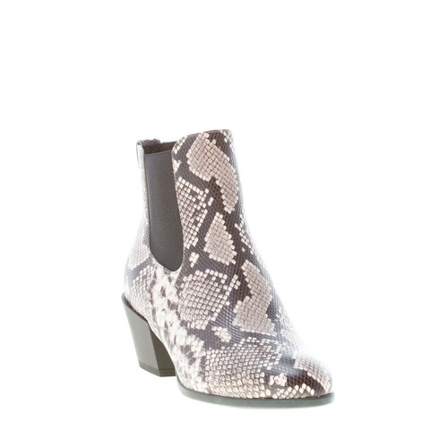 Zapatos señora HOGAN natural estampado pitón cuero H401 botín texano - Imagen 2 de 7