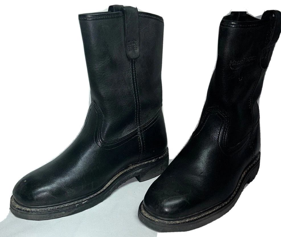 BA Mason Western Wellington Work Boots Mens 6 1 2 E Black Leather