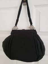Morabito Paris Velvet Jewelled Vintage Black Evening Bag