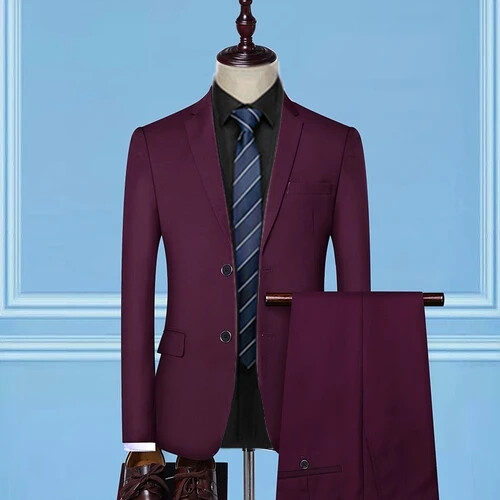Men Wedding 3 Pieces Suit Set Coat Jacket Pants Vest Trousers Dress Waistcoat - Bild 17 von 40