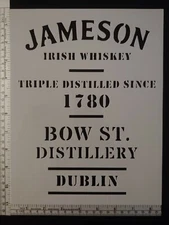 Jameson Irish Whiskey Dublin 8.5" x 11" Custom Stencil FAST FREE SHIPPING