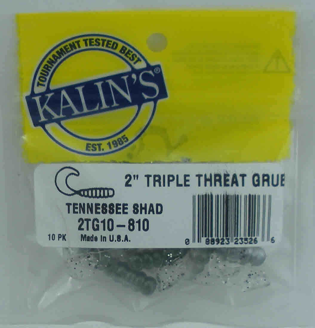 Kalins 2TG10-810 2" Triple Threat Grub 10CT Color Tennessee Shad
