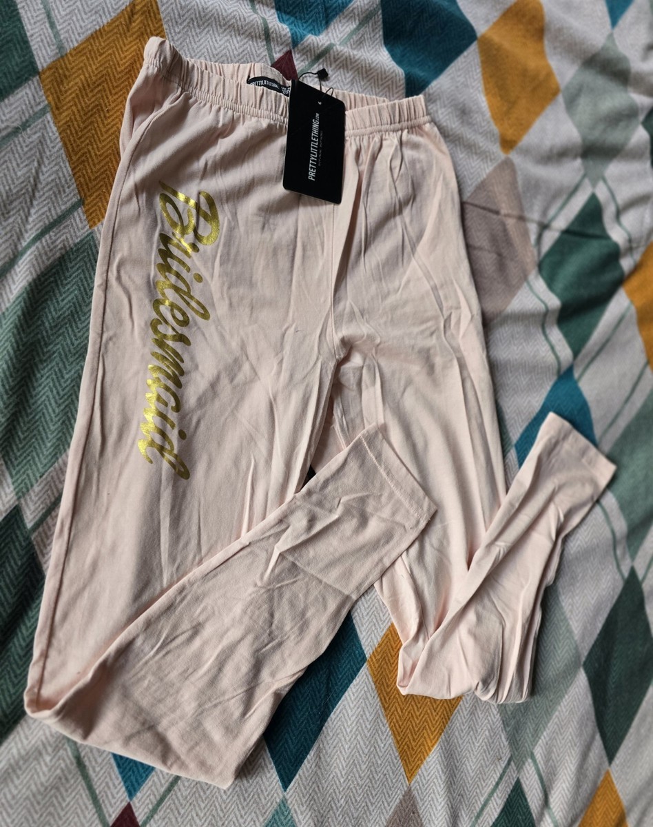 BNWT Pretty Little Thing Blush pink Bridesmaid Slogan Leggings