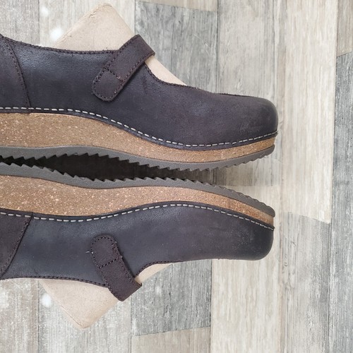 Dansko Mika Womens Shoes Sz 8.5 - 9 Chocolate Burnished Suede Strap Platform - Picture 9 of 14