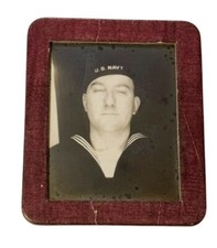 WW2 Era Photo USN Navy Sailor Framed Photomatic