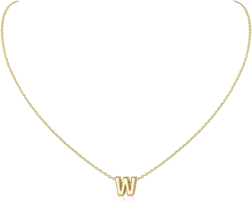 925 Sterling Silver Initial Necklace, Women's Dainty Personalized Letter Pendant - Picture 11 of 38