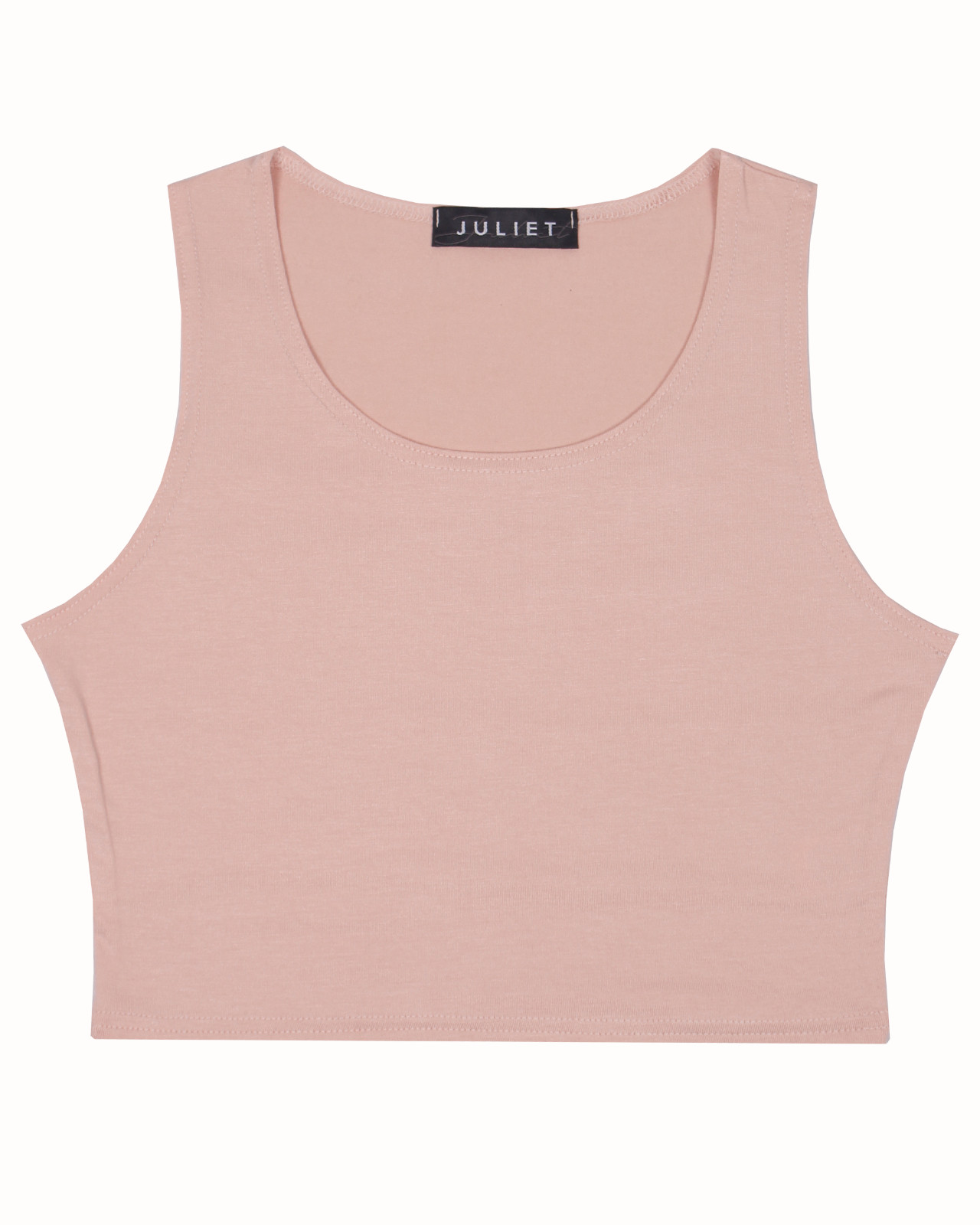 Women's Sleeveless Crop Top Plain Round Neck Stretchy Summer T-Shirt Vest Top