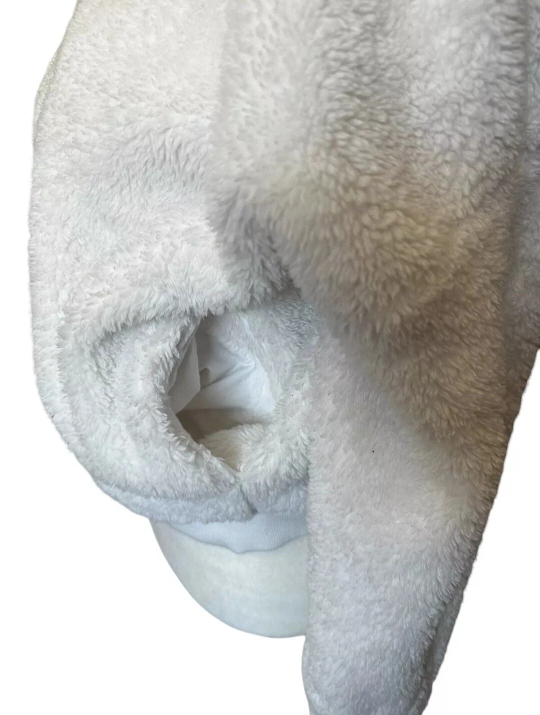 OFF WHITE ?Lukka Lux Felpa con cappuccio donna accogliente in pile sherpa bianco sporco con tasche taglia large?