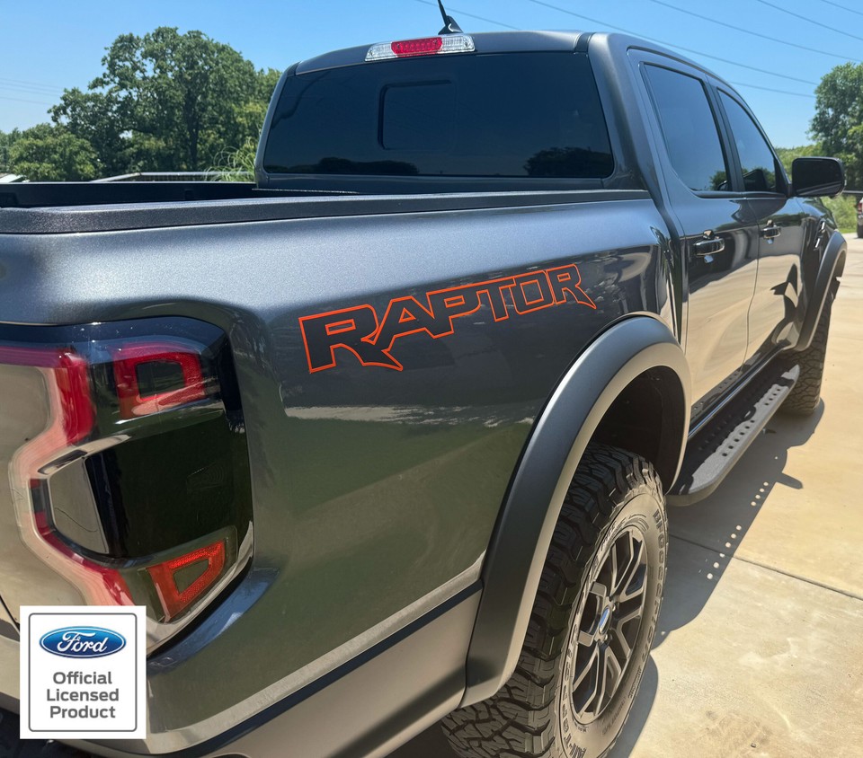 2024-2025 Ford Ranger Raptor Rear Side Raptor- Comes In Pair Vinyl ...