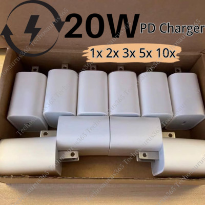 1-10 Lot 20W USB Type C Power Adapter Fast Charger Cube Block For iPhone 14 13 X