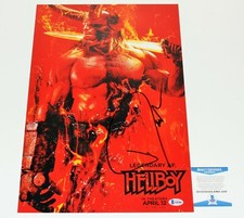 ACTOR DAVID HARBOUR SIGNED 'HELLBOY' 2019 12x18 MOVIE POSTER ECKETT COA