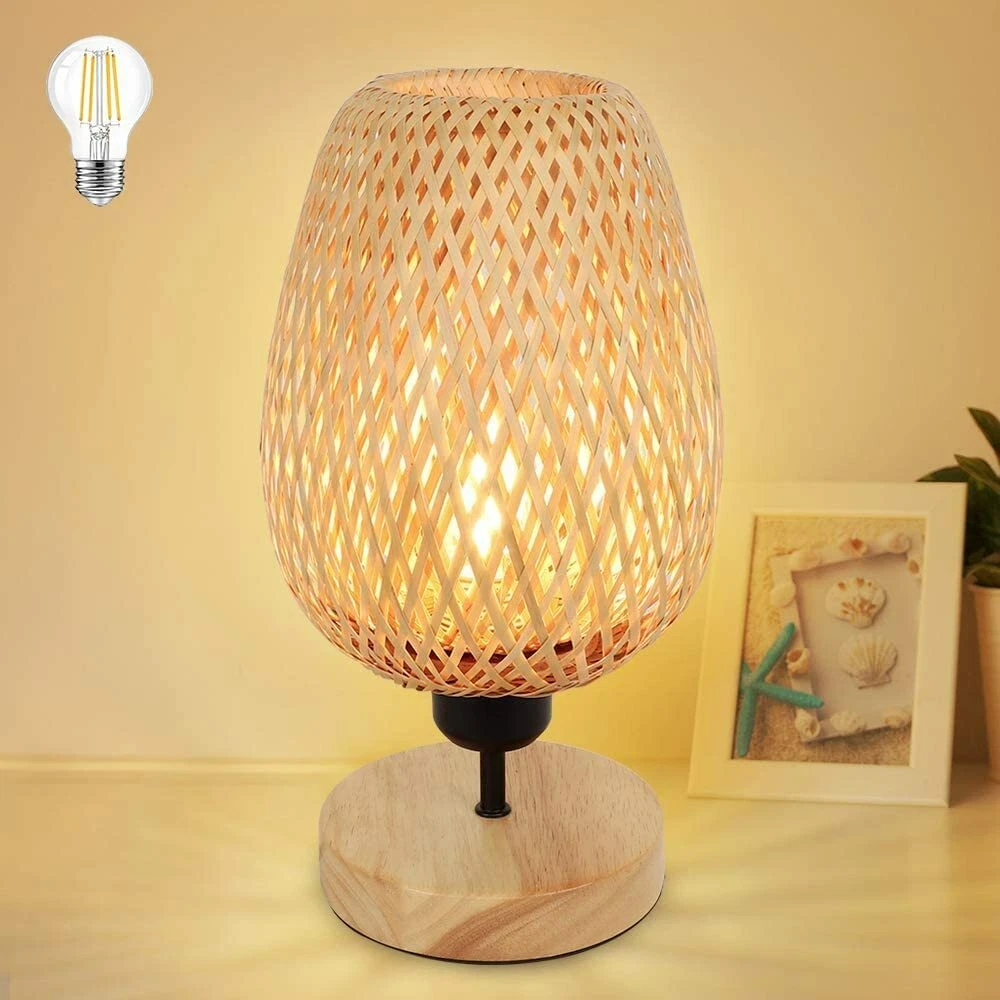 Small wicker table lamp deals