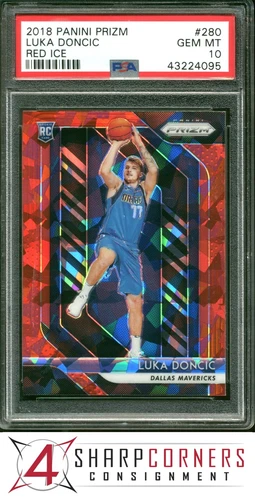 2018 PANINI PRIZM RED ICE #280 LUKA DONCIC RC PSA 10