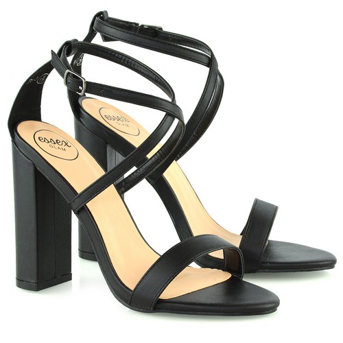 Sandalias al tobillo con correa cruzada de punta abierta para mujer talla 3-8 - Imagen 4 de 37