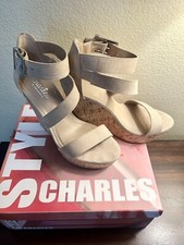 Charles by Charles David Canvas Platform Wedge Sandals Size 6.5M