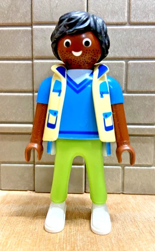 Playmobil character black man modern jeans t-shirt 10B CUSTOM RARE VINTAGE