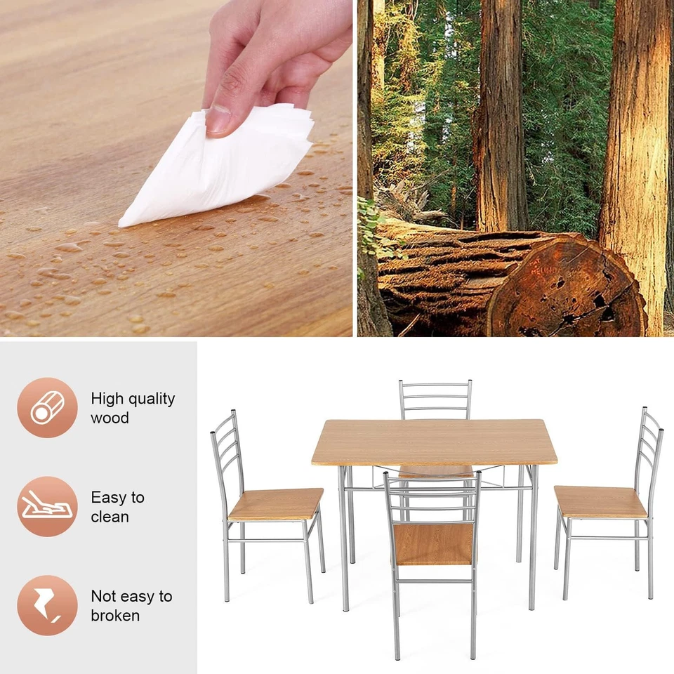 Dining Table Set Kitchen Table and Chairs for 4 Kitchen Table Dining Room Table - Image 3 of 4