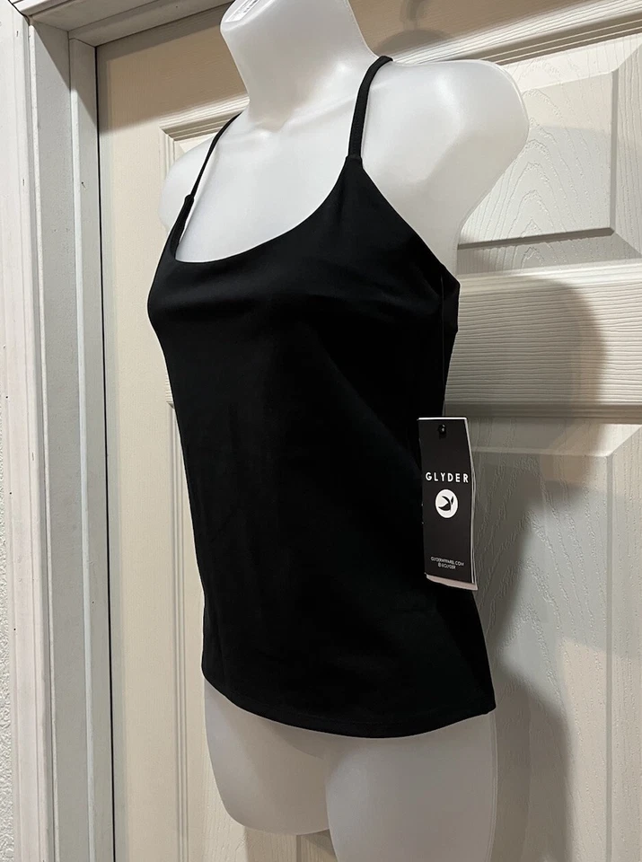Nuevo con etiquetas Glyder Activewear Negro Puro Tanque Elástico Súper Suave Talla M Foto 3 de 4