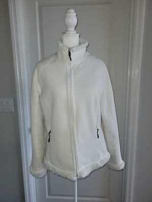 Green Tea Plush Winter White SZ Small Women's Full Zip Jacket