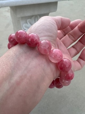 Natural Sakura Rhodonite Bracelet | Authentic Brazilian Crystal