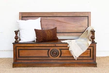 Mid 1800's Italian Walnut Heirloom Storage Bench