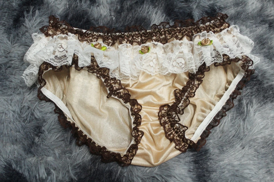 Calcinha de biquíni de náilon marrom tão fofa estilo vintage 3XL/Elástico W.25-46" #A24 - Imagem 2 de 4