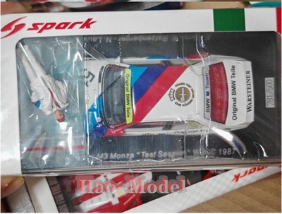 Spark 1:43 BMW E30 M3 Monza WTCC 51# Limited Resin Diecast Model Car White red