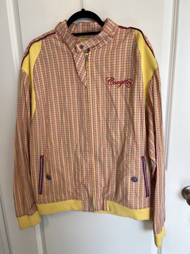 Authentic COOGI Yellow Colorful Plaid Jacket Retro Size XL perfect for Golf!