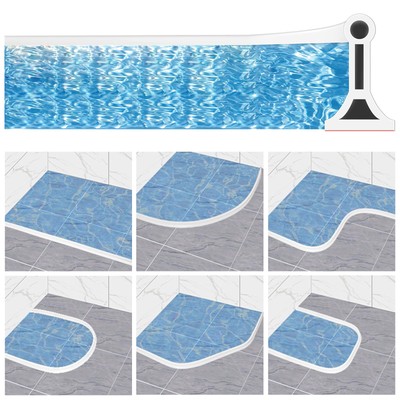 Paraspruzzi Doccia Paraspruzzi Per Doccia Autoadesivo 2 Metri - Barriera Antiacqua Flessibile Per Cabina Doccia E Lavello Barriera Doccia Adesiva