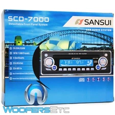 OLD SCHOOL SANSUI SCD-7000 DETACHABLE FRONT PANEL CD PLAYER FM RADIO STEREO NEW