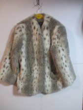 Vtg NANA S Faux Fur Spotted Leopard Cheeta Coat