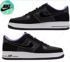 NIKE AIR FORCE 1 LOW '07 LV8 WORLD CHAMP DR9866-001 BLACK W/PURPLE MENS SIZE 9.5
