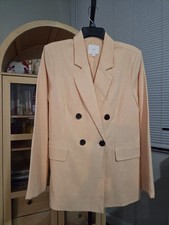 a Loves a Linen Cotton Peach Blazer L