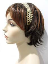 Gold Leaf Headband Greek Goddess Grecian Crown Hair Tiara Feminine Dainty Bling