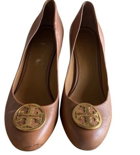 Tory Burch Chelsea Women Shoes Tan Wedge Size 9 Leather Closed Toe - Bild 4 von 18