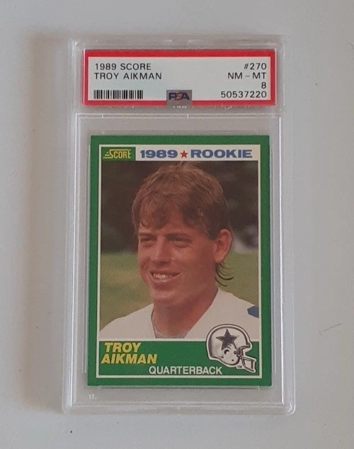 Troy Aikman Football Grade 8 Rookie Sports Trading Cards