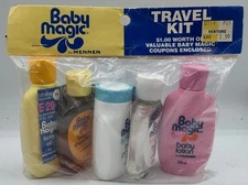 Vintage Baby Magic by Mennen Travel Kit – 5 Mini Bottles – Sealed NOS Venture 