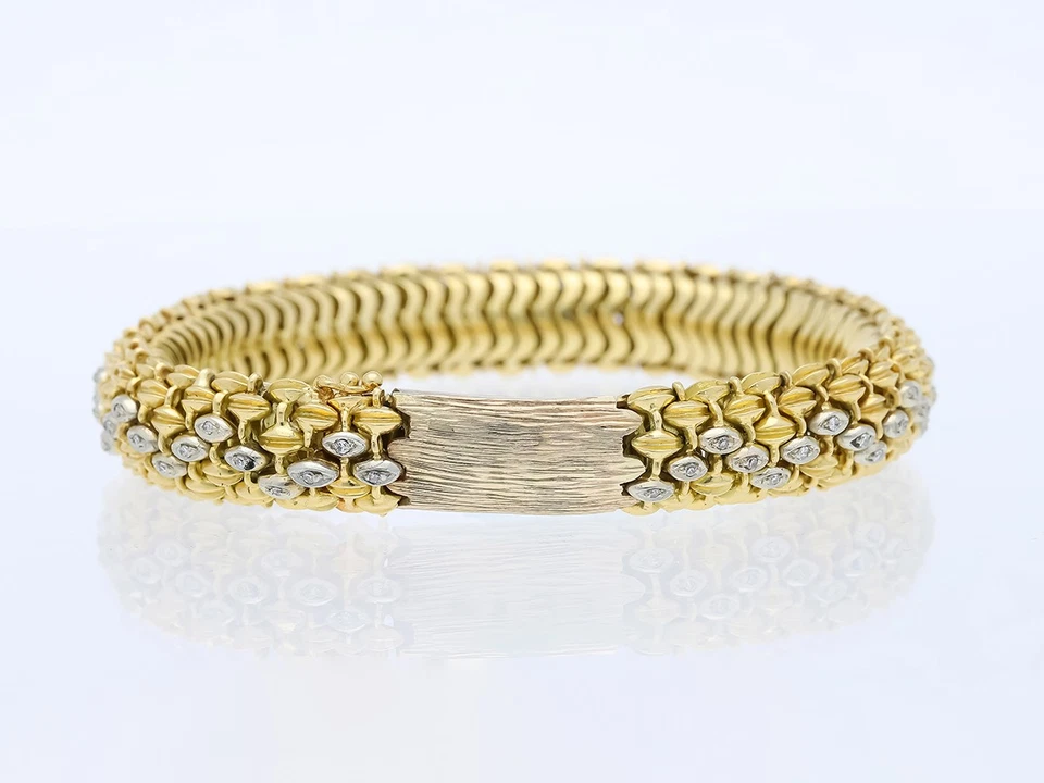 Top Preis vintage Armband 0,50 ct. Diamanten 750 Gold 18 Karat 70,88 Gramm deta