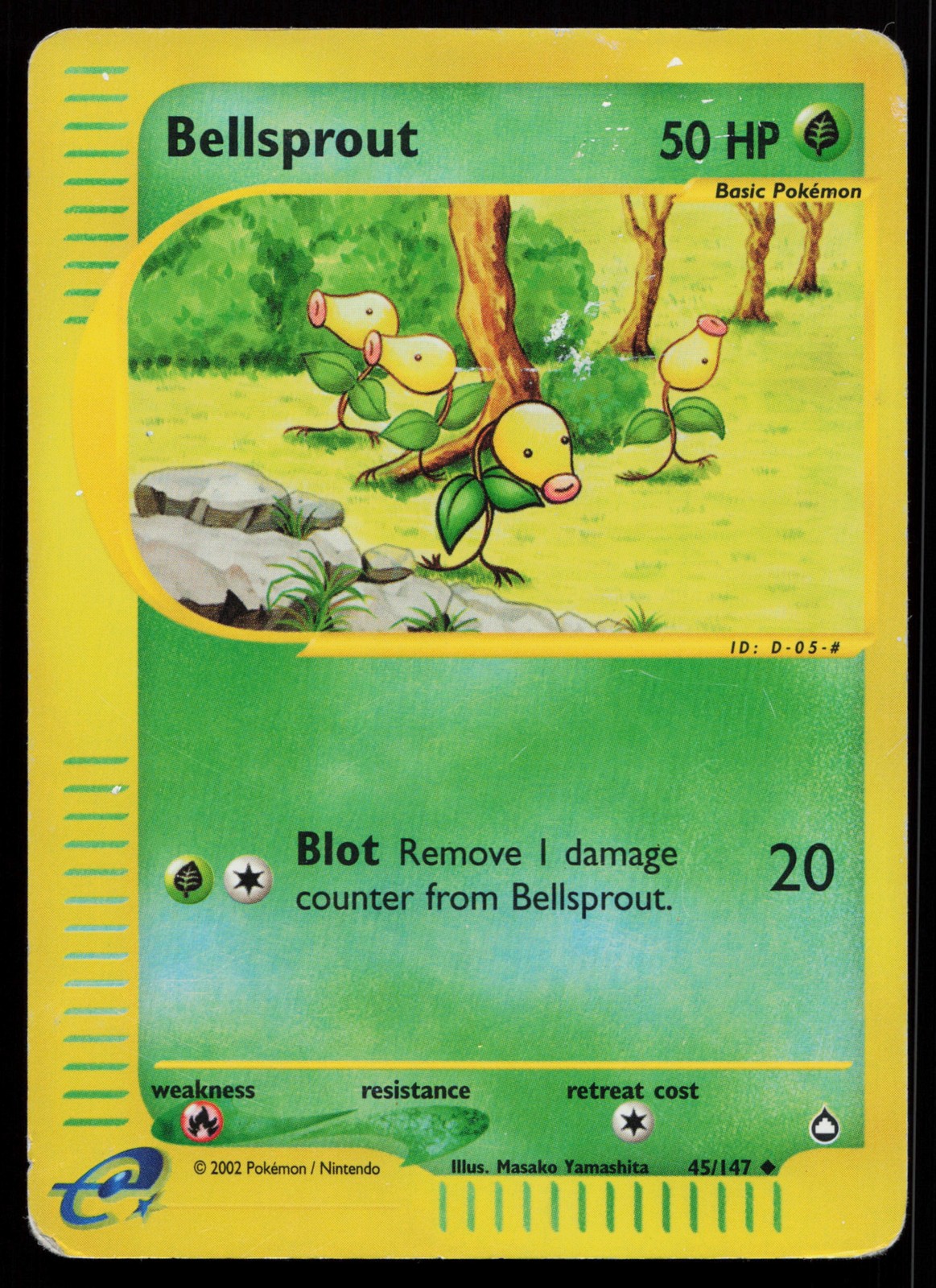 Bellsprout (45) 045/147 Uncommon Aquapolis Reverse Holo Pokémon Card