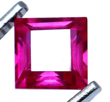 21 Ct Natural Pink Sapphire Faceted Ceylon Princess Cut Certified Loose Gemstone